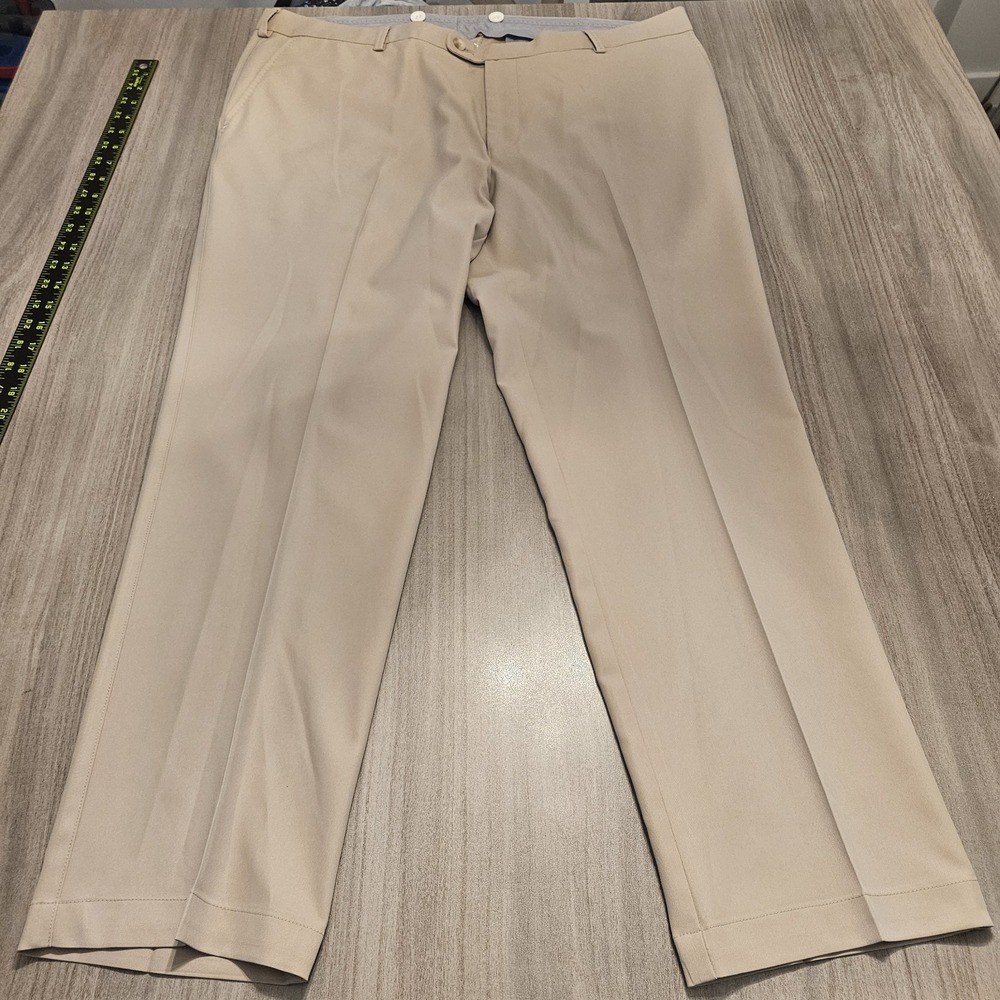 Peter Millar Pants Men 40x32(28) Khaki Durham High Drape Chino Performance Golf - Picture 2 of 10